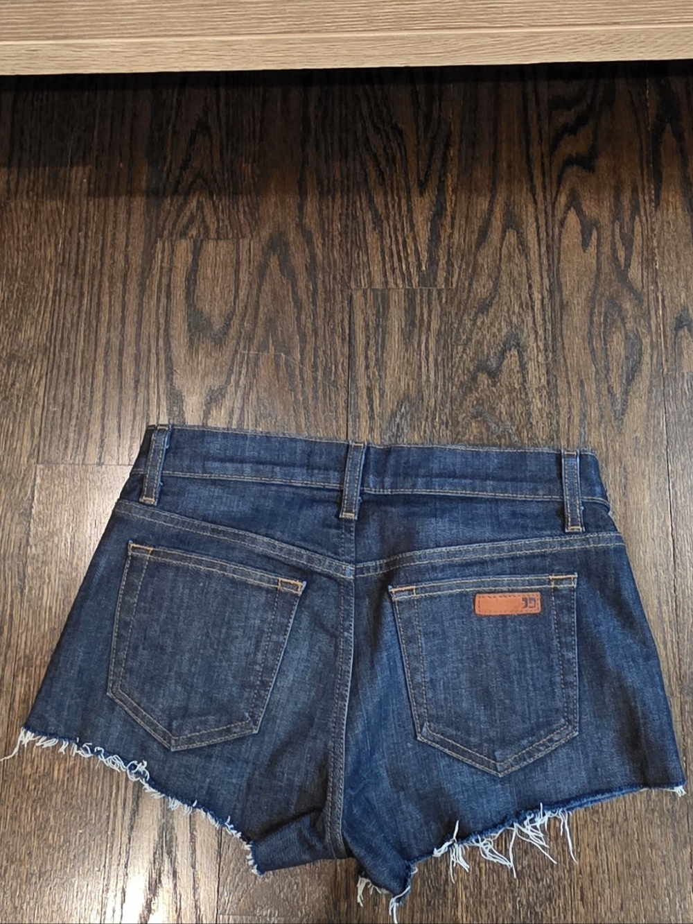 Joe's Jeans Dark Blue Frayed Denim Cutoff Shorts - Picture 4 of 4
